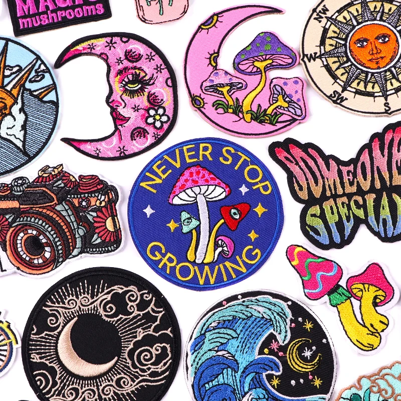 Parche DIY de dibujos animados/luna, parche bordado de setas, parches para planchar para ropa, parches termoadhesivos para chaquetas, pegatinas para coser - imagen 2
