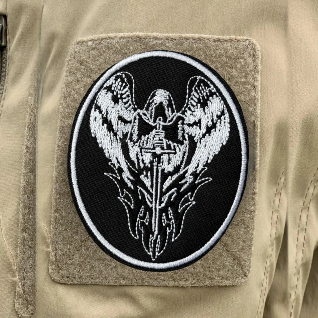 Parches de insignia de moral divertida militar táctico de Ángel de batalla para ropa, emblema del ejército, pegatinas de gancho y bucle bordados para mochila - imagen 3