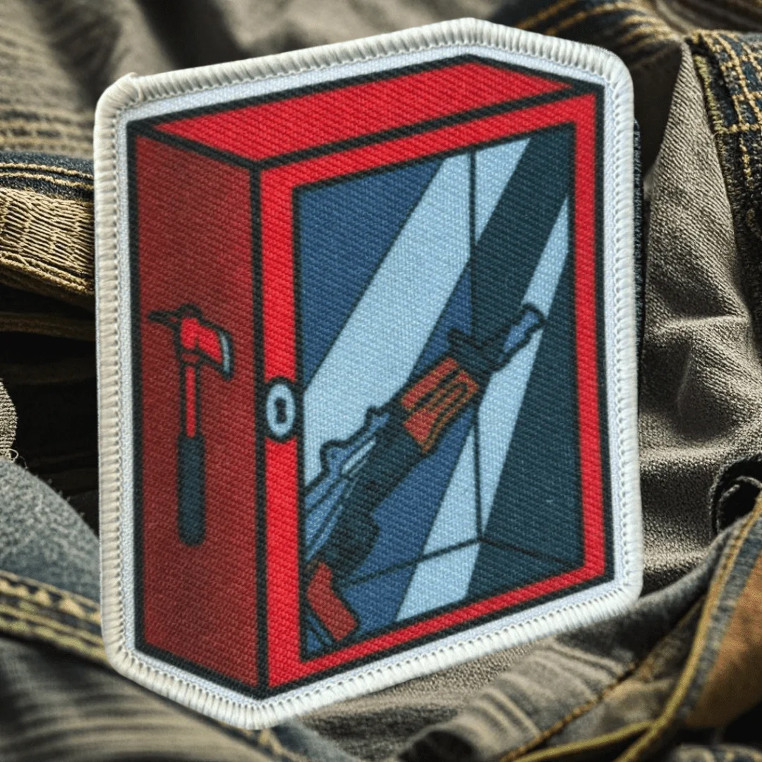 Parche impreso "Break the glass", divertido cierre de gancho y bucle para ventana de fuego, insignia de moral militar, brazalete, pegatinas para mochila - imagen 2