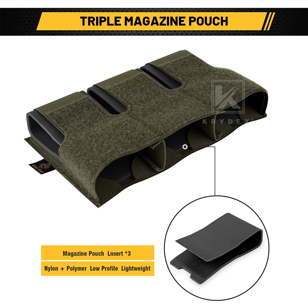 KRYDEX Triple funda portacargadores elástica MOLLE para M4 5.56mm - imagen 2