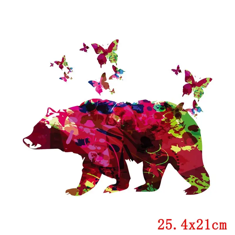 Transferencia de calor de animales coloridos para ropa, parches termoadhesivos, parches para planchar para ropa, pegatinas de camisetas DIY - imagen 5