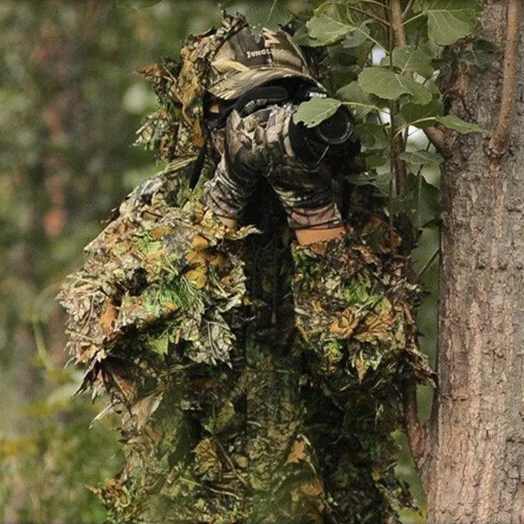 Ghillie-traje de camuflaje biónico para exteriores, traje troquelado de hojas - imagen 3