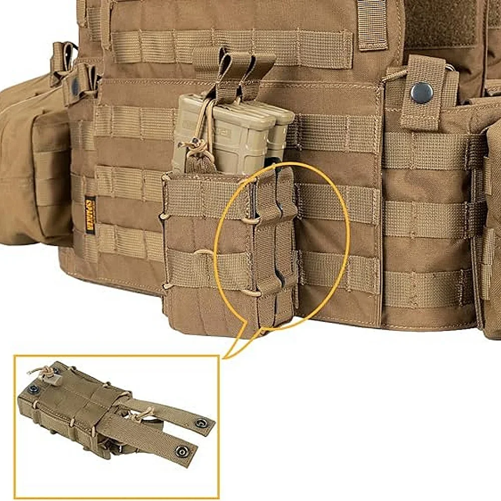 Bolsa táctica Molle individual doble para revista M4 M14 M16 AR15 G36 herramienta de caza al aire libre soporte de cintura Mag - imagen 2