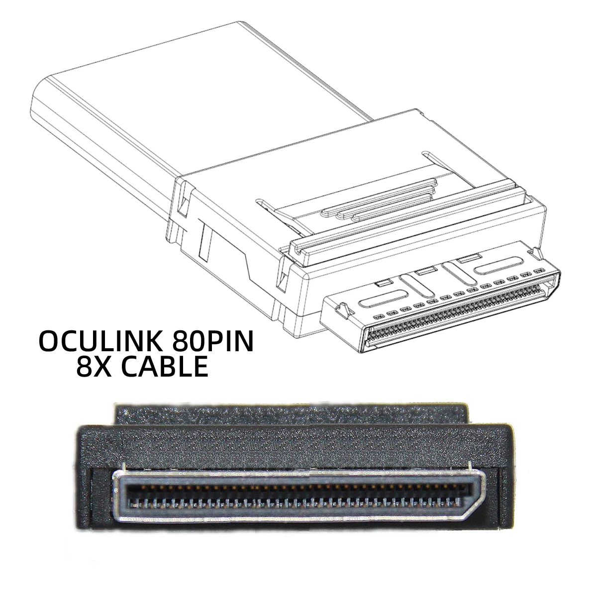 Chenyang OCuLink PCIe pci-express SFF-8611 8x 8-Lane a OCuLink SFF-8611 8x SSD Cable activo de datos 50cm - imagen 3
