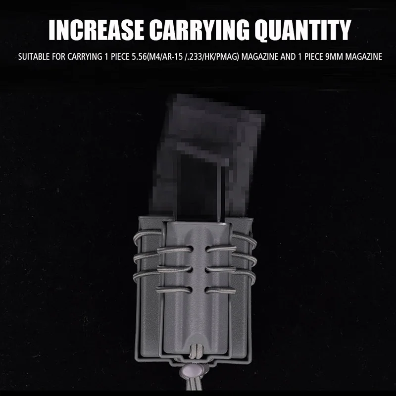 Bolsa de cargador Molle para Rifle Airsoft 5,56 M4 AR-15 con Glock de 9mm 357SIG 45CAP Mag, estuche táctico de serie de asalto urbano, 2 unids/set - imagen 2