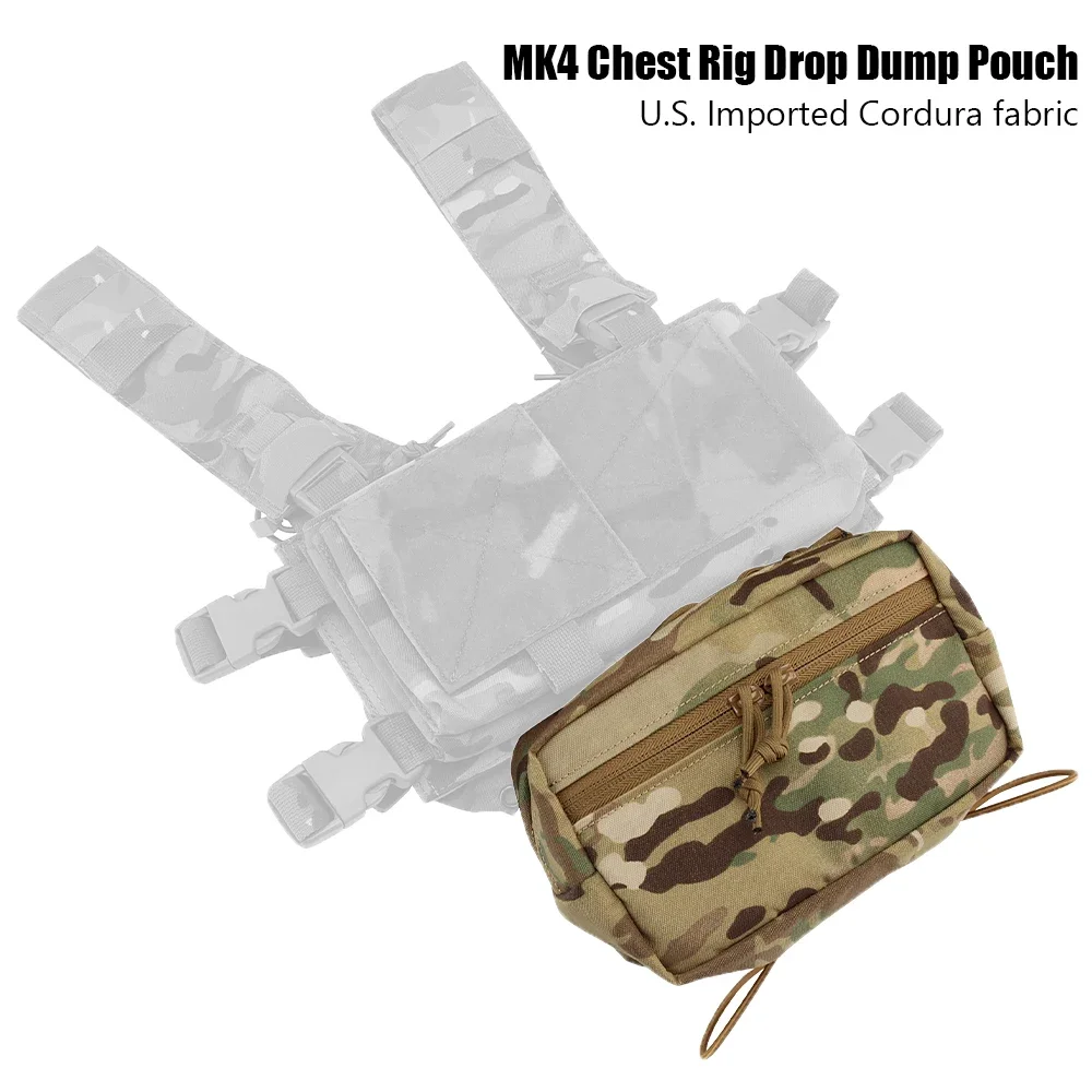 Tactical Chest Rig Bag Drop Dump Pouch Hunting  Molle Vest Hanging Utility Pouch Double zipper MK4 Chest Rig Accessories