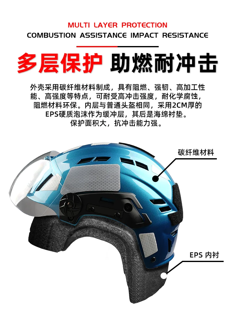 Casco táctico de fibra de carbono, casco de búsqueda de rescate, protección SAR, casco de seguridad todoterreno profesional para montañismo y rescate - imagen 5