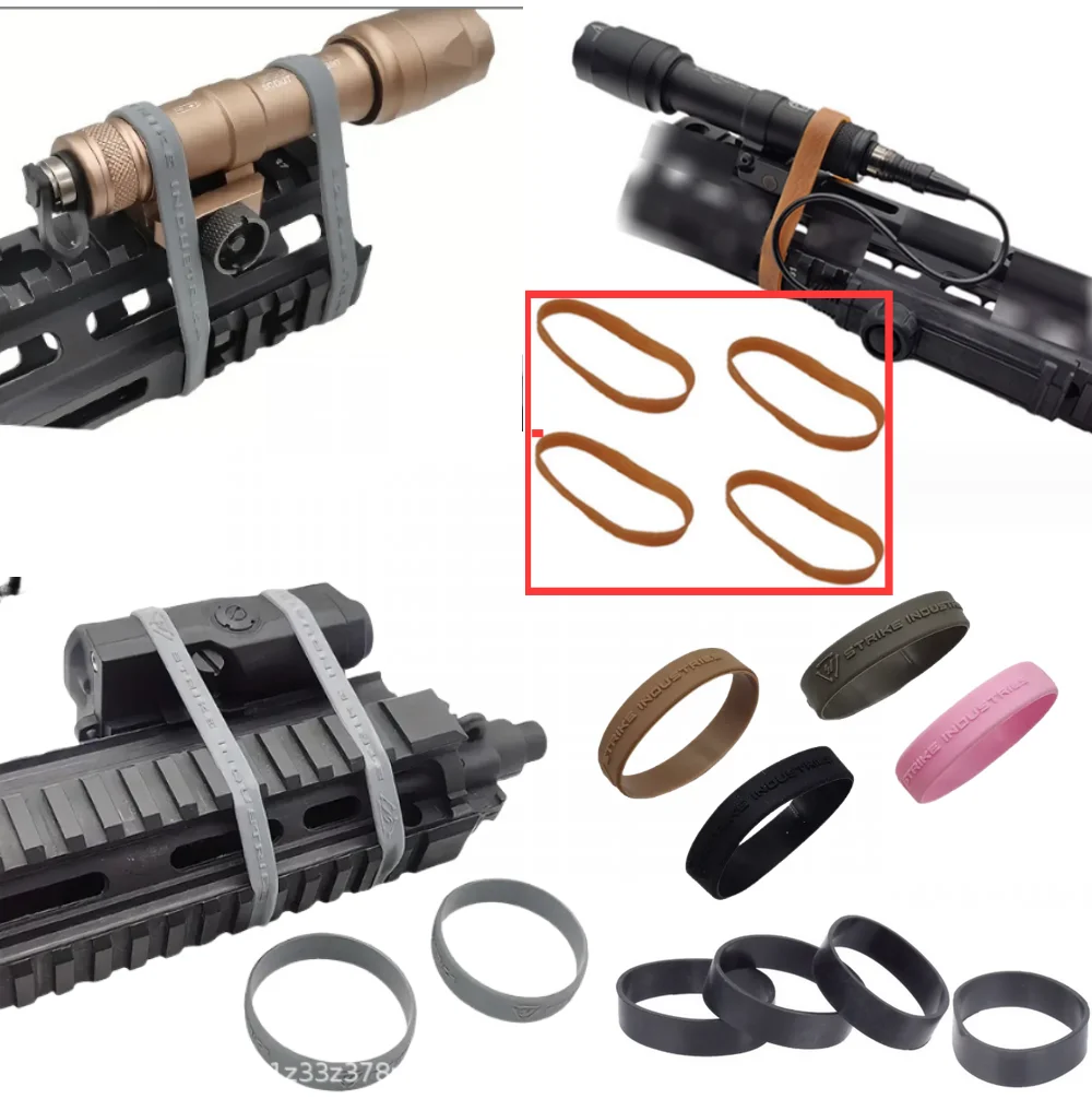 Banda de goma elástica de encuadernación multifuncional táctica Airsoft, sellos de correa de fijación de encuadernación de juguete para linterna NGAL PEQ - imagen 3