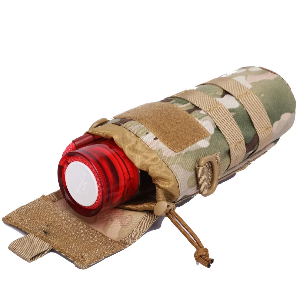 Bolsa de botella de agua táctica Molle plegable, deportes al aire libre, caza, Camping, senderismo, pesca, soporte de tetera plegable, bolsa de cintura - imagen 3