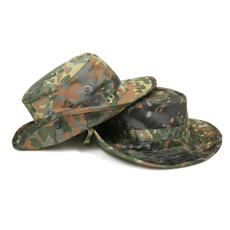 Versión militar alemana selva pública manchado camuflaje Flecktarn sombrero con NSN sombrero de pescador al aire libre sombreado para el sol sombrero de borde redondo - imagen 2