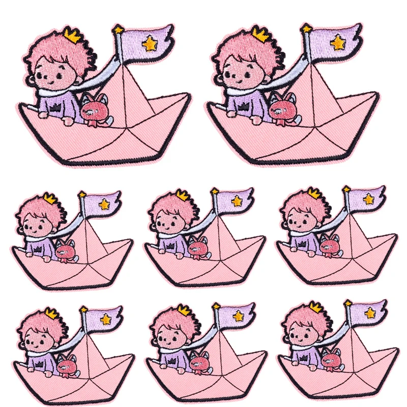 Parche bordado de dibujos animados para planchar en la ropa, pegatinas para planchar con animales y gatos, 10 unids/lote - imagen 3