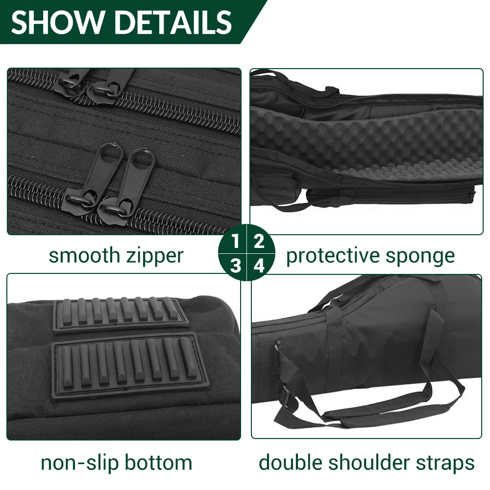 Bolsa de Rifle táctico de 120CM, bolsa de pistola larga de doble capa, mochila de Rifle, forro acolchado, funda de protección para escopeta Airsoft - imagen 4