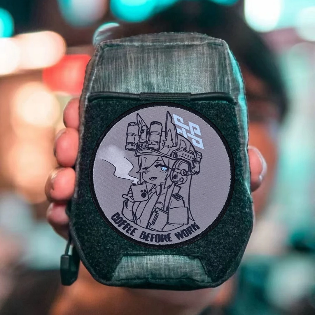 Blue Archive Kanna Patch Tactical bidimensional Anime Girl, insignias de moral en la mochila, parches de impresión adhesiva, brazalete militar - imagen 4