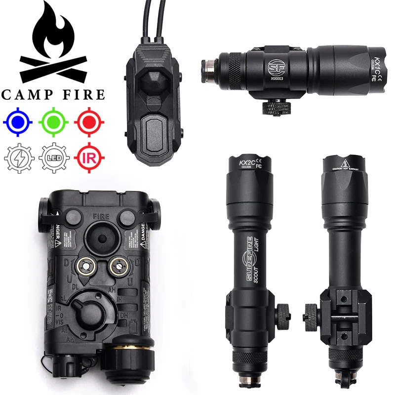 Airsoft L3 NGAL verde/IR mira láser Surefir M300 M600 linterna LED AXON interruptor trasero de Control Dual con caja de almacenamiento traje