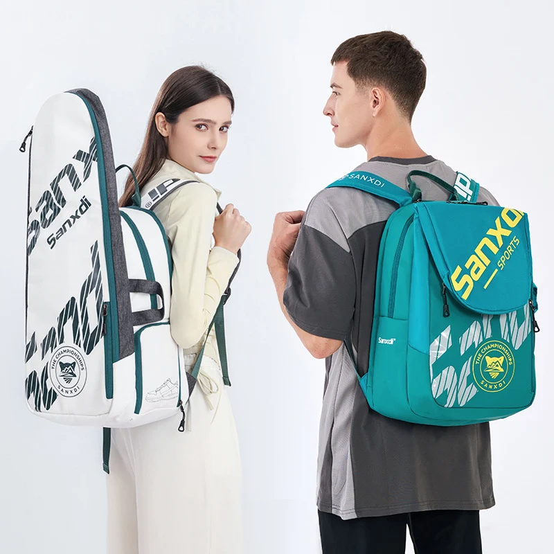 Mochila plegable para paletas de tenis para hombre, bolsa para raqueta de bádminton y Squash con zapatos, bolso de Racquetball, bolsa de entrenamiento para deportes al aire libre - imagen 3