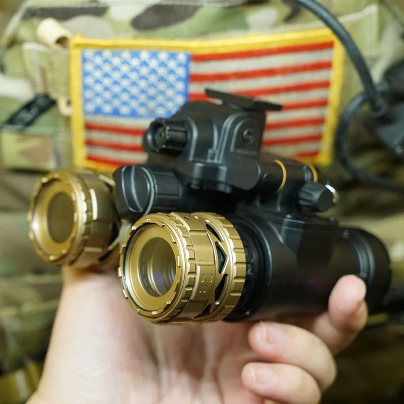 Dispositivo de visión nocturna NVG con control de apertura de flujo de luz ajustable, lente protectora versión metálica para PVS14/pvs31/GPNVG18