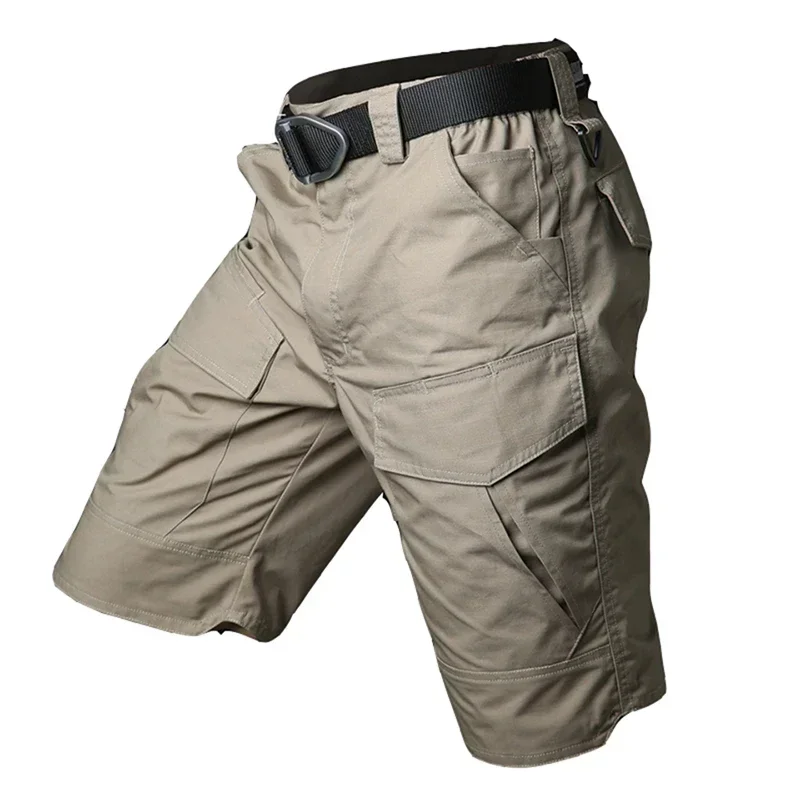 Pantalones cortos de carga tácticos de verano para hombre, pantalones impermeables de camuflaje para caza y Paintball, pantalones cortos de algodón con múltiples bolsillos Airsoft - imagen 5