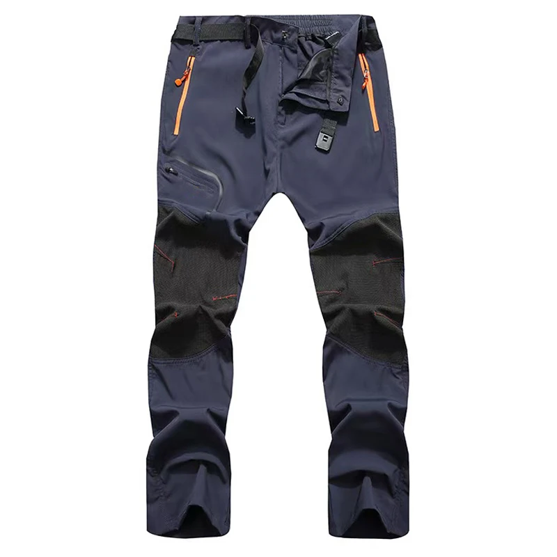 Pantalones finos elásticos de verano al aire libre para hombre, Softshell, senderismo, escalada, senderismo, Camping, pesca, pantalones de entrenamiento deportivos de gran tamaño - imagen 2