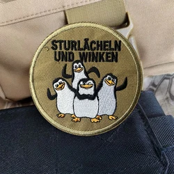 Parche táctico bordado pingüino velcro gancho y bucle para ropa
