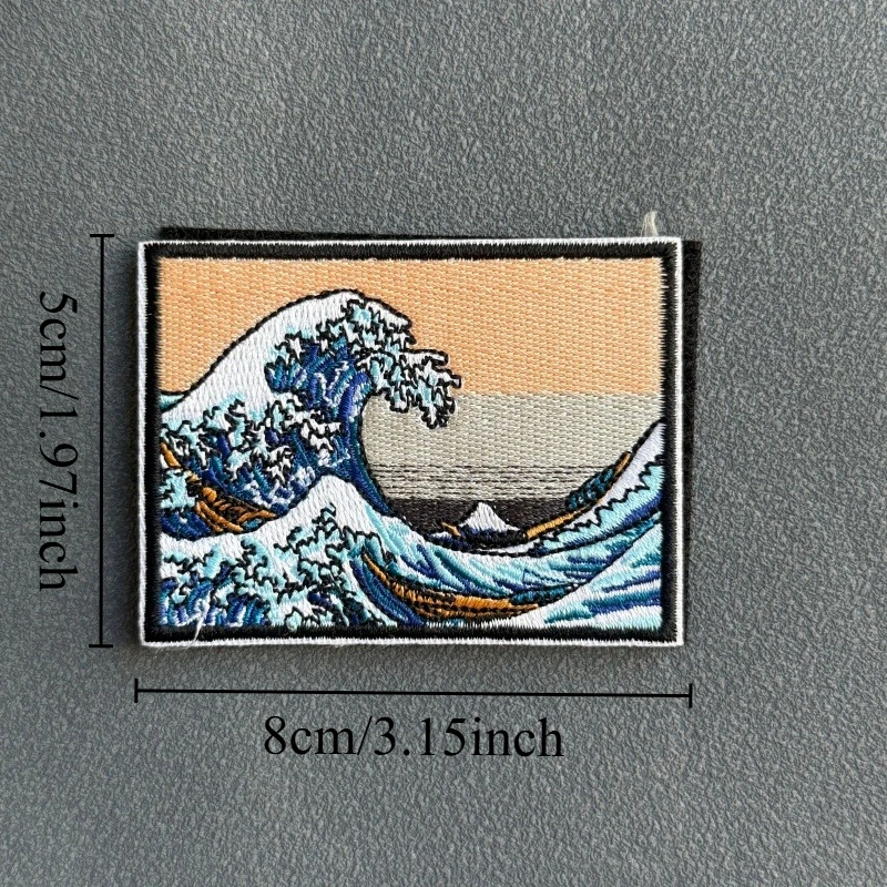 Parche táctico onda surf con velcro para mochilas y ropa - imagen 2