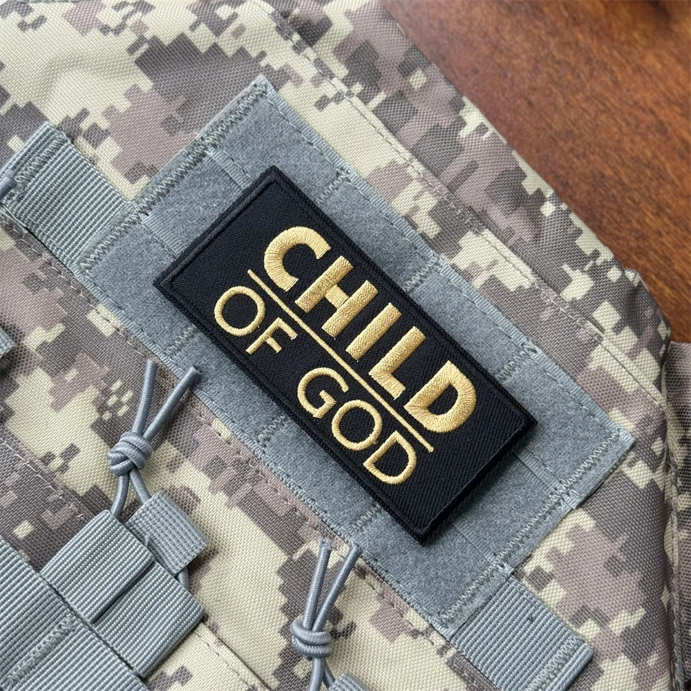 Parche de insignia de moral bordado de CHILD OF GOD, brazalete táctico de Jesús, gancho militar y bucle, accesorios para mochila al aire libre, pegatinas