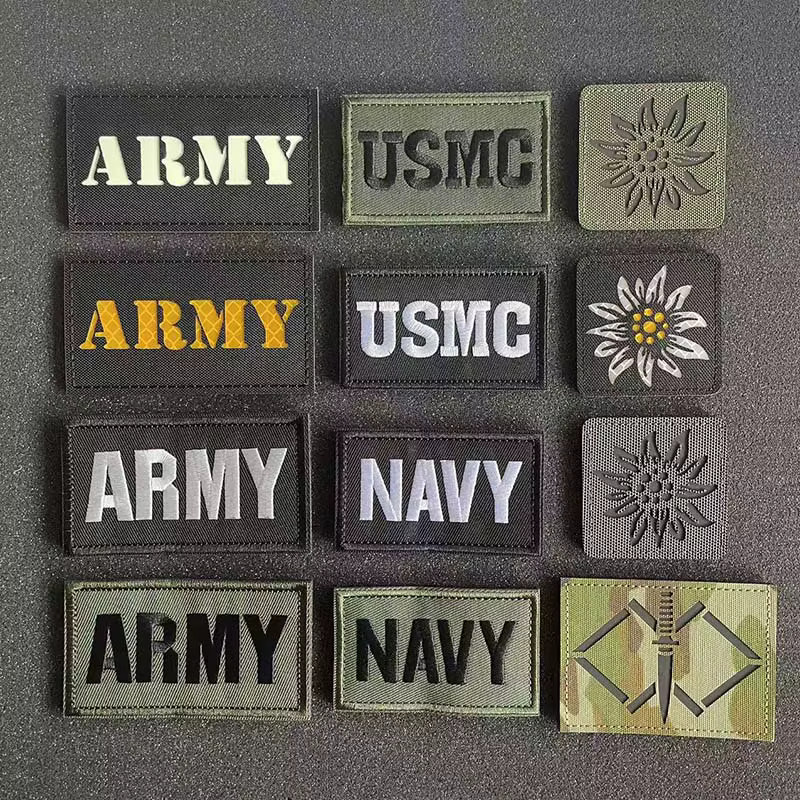 Parches tácticos IR reflectantes – Emblemas ejército, marina y Edelweiss - imagen 5