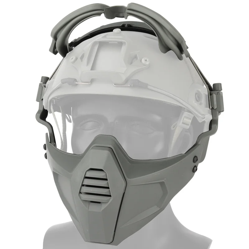Máscara de gafas tácticas protección facial completa máscaras de tiro de caza resistente a impactos máscara de combate Militar Airsoft con juego de gafas - imagen 5