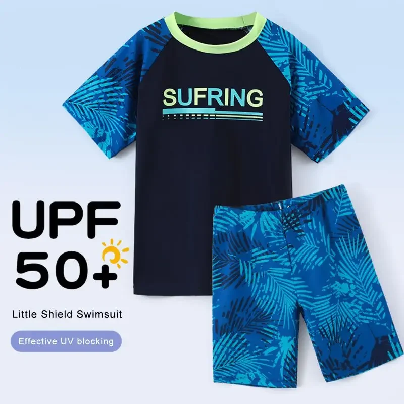 Trajes de baño refrescantes de verano para niños, protección UV, trajes de baño de moda de gran tamaño para niños de 9 a 18 años, ropa de playa y piscina - imagen 3