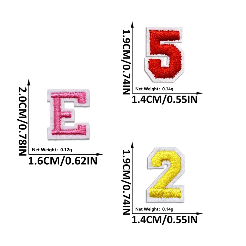 26 unids/set 2cm parches coloridos de letras en inglés pegatina bordada planchar para manualidades DIY ropa nombre parche bolsa decoración de regalo - imagen 4