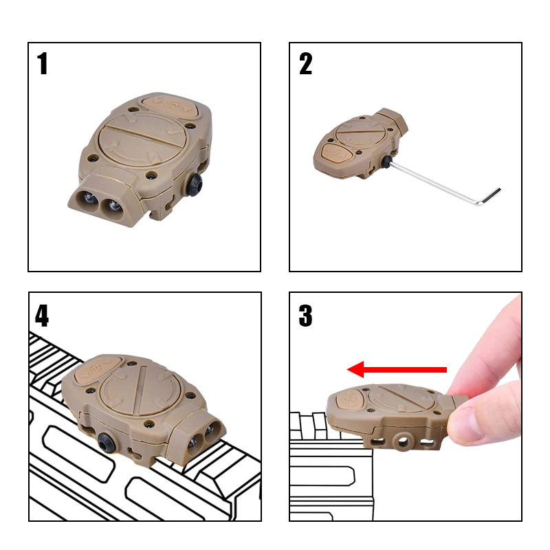 WADSN casco táctico de 20mm, luz de Swtch de riel, linterna de señal IR blanca, verde y roja, accesorios de navegación TEC para exteriores - imagen 4