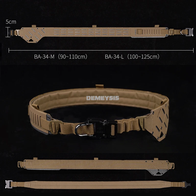 Cinturón de caza al aire libre, faja de batalla de combate táctico de liberación rápida, sistema Molle, pretina ajustable, equipo de tiro CS - imagen 2