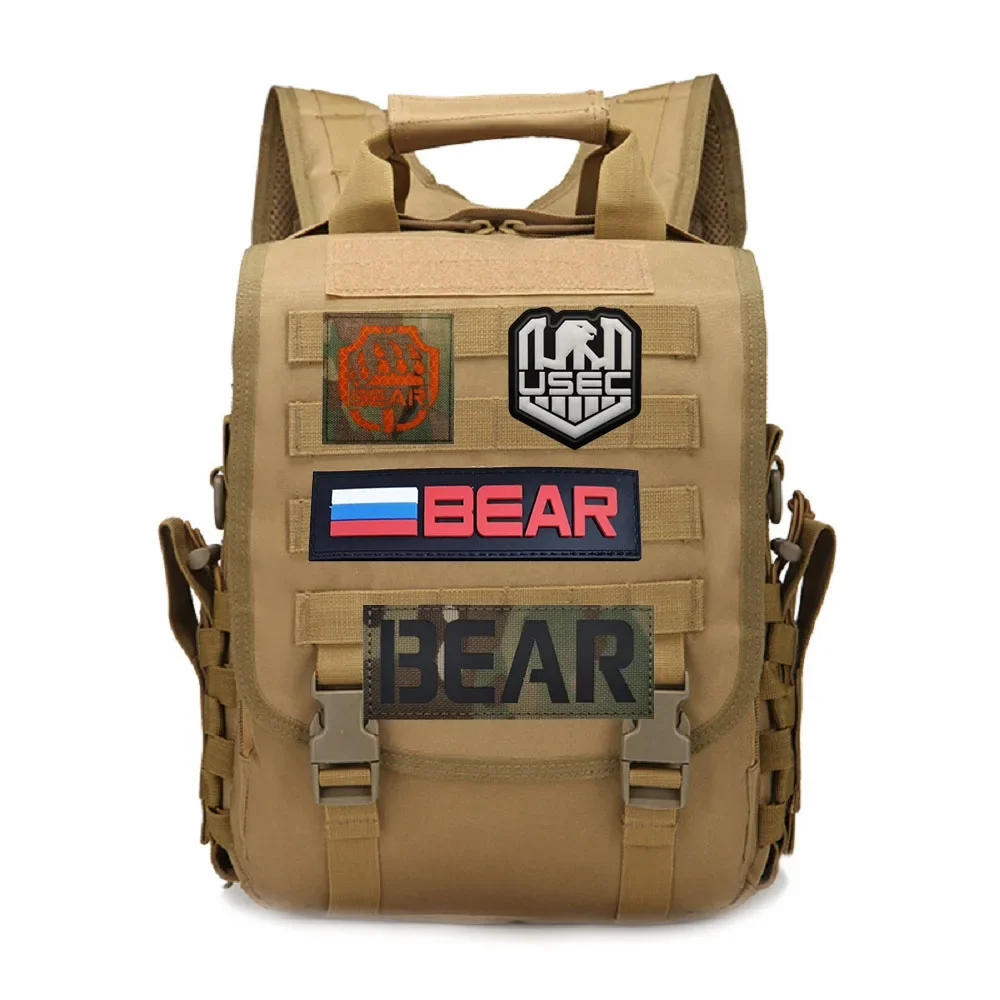 Parche de goma de PVC, insignia del equipo USEC, brazalete mágico de oso, mochila de moral táctica reflectante IR, parches de gancho y bucle para ropa - imagen 2