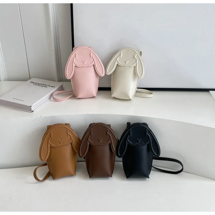 Lawaia PU lindo conejito monedero Mini conejo 1 pieza bolso terminado bolsas de teléfono con correa bolso cruzado para mujer 19-11cm - imagen 3