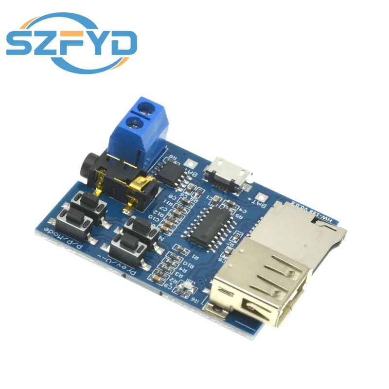 Placa decodificadora MP3 no destructiva - Amplificador incorporado para tarjeta TF y disco USB - Módulo de reproductor de audio - imagen 4