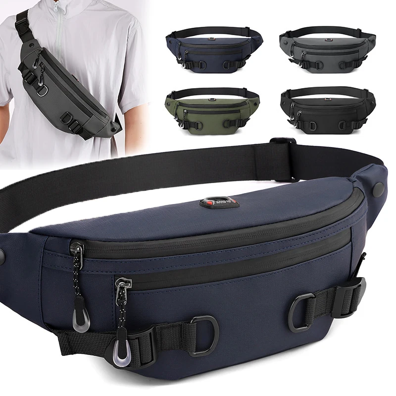 Bolsa de pecho deportiva para acampar para hombre, bolso de hombro tipo bandolera portátil para ciclismo, correr, aparejos de pesca al aire libre, riñonera para senderismo y caza