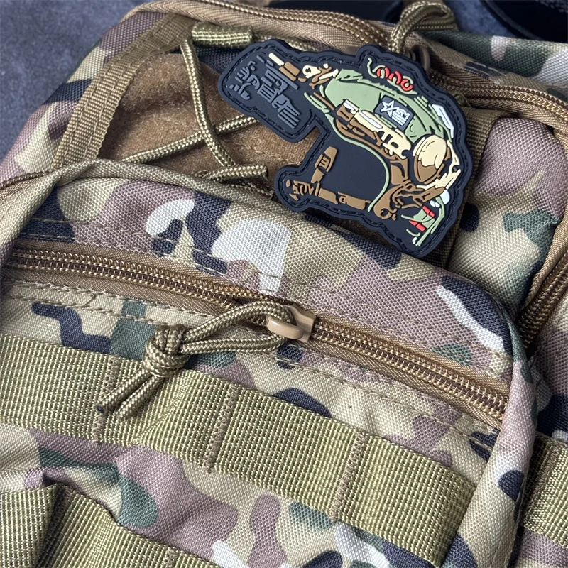 Parche de PVC 3D para casco táctico para ropa, insignia de moral, gancho, brazalete del ejército, parches militares, pegatinas para mochila