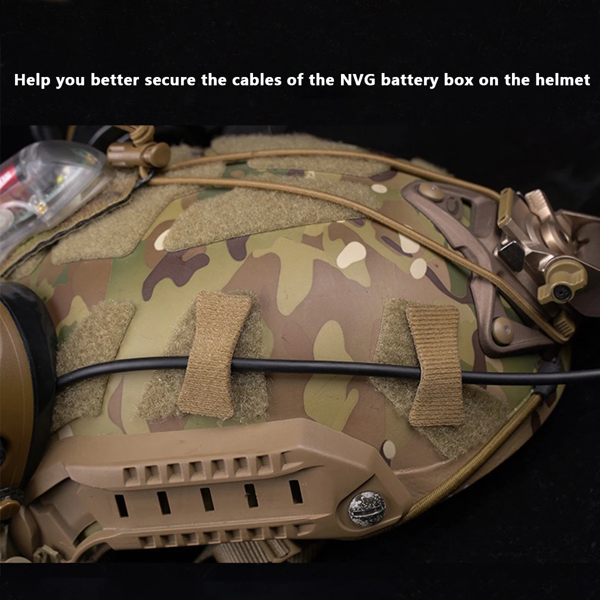 Kits de gestión de cables para casco táctico, gancho organizador recogido de cables, correas de bucle para Comms NVG, accesorios para caza Airsoft, 8 Uds. - imagen 5