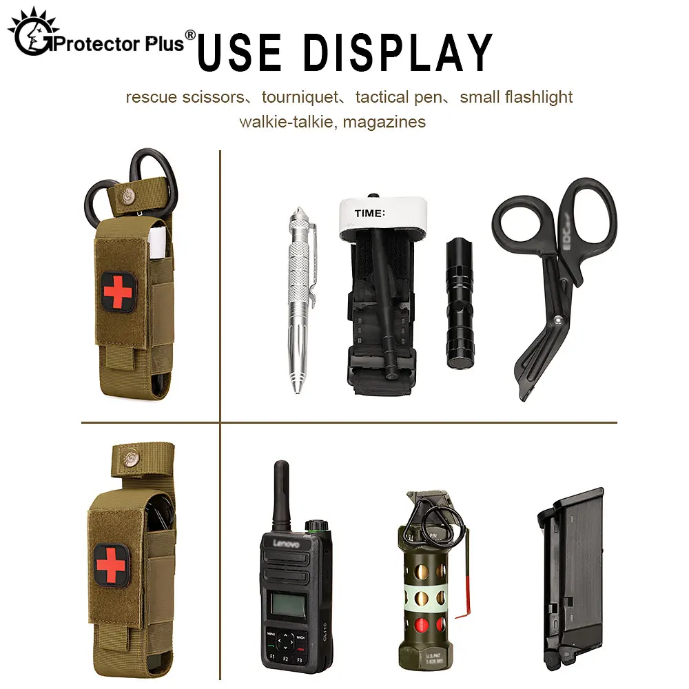 Kit de soporte de bolsa de torniquete Molle 3 en 1, IFAK EMT, tijeras para traumatismos, funda de tijera para caza militar táctica, rescate EMS - imagen 3