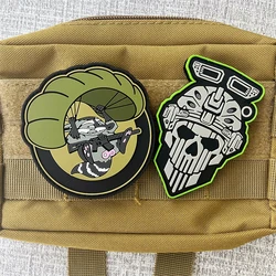 Parches de insignia de Moral del Ejército de Ucrania de PVC, pegatina de mochila táctica de fantasma de batalla nocturna, "mapache, paracaidismo", Call of Duty COD20
