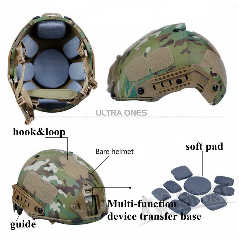 Casco táctico Airsoft CS semicubierto con acolchado y protección - imagen 3