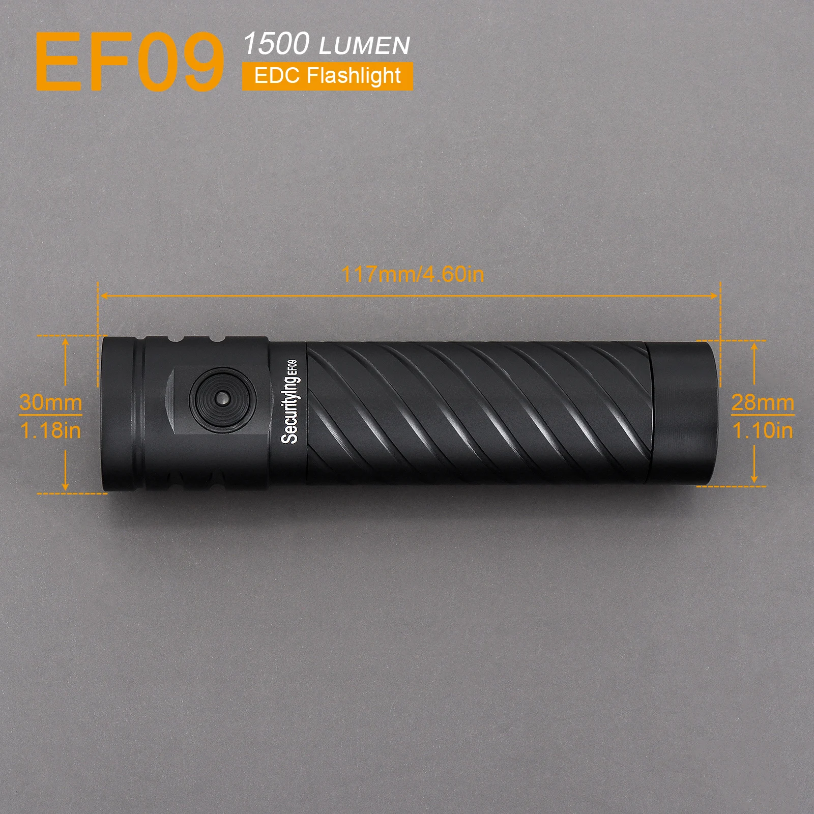 Secuitying-linterna EDC recargable EF09 IP65, luz LED para exteriores, Camping/caminata nocturna con indicador de potencia - imagen 3