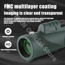 Telescopio monocular de zoom largo alcance con trípode y clip