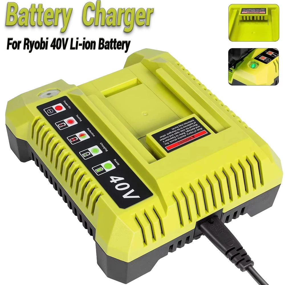 Cargador 40V Adecuado para Herramientas Eléctricas Ryobi 40V Níquel-Cromo Níquel-Metal Hidruro Batería de Litio
