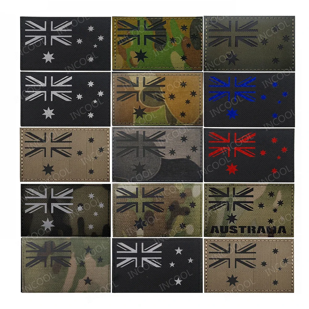 Parches reflectantes IR con bandera de Australia, pegatina bordada australiana de goma con apliques para mochila de ropa - imagen 3