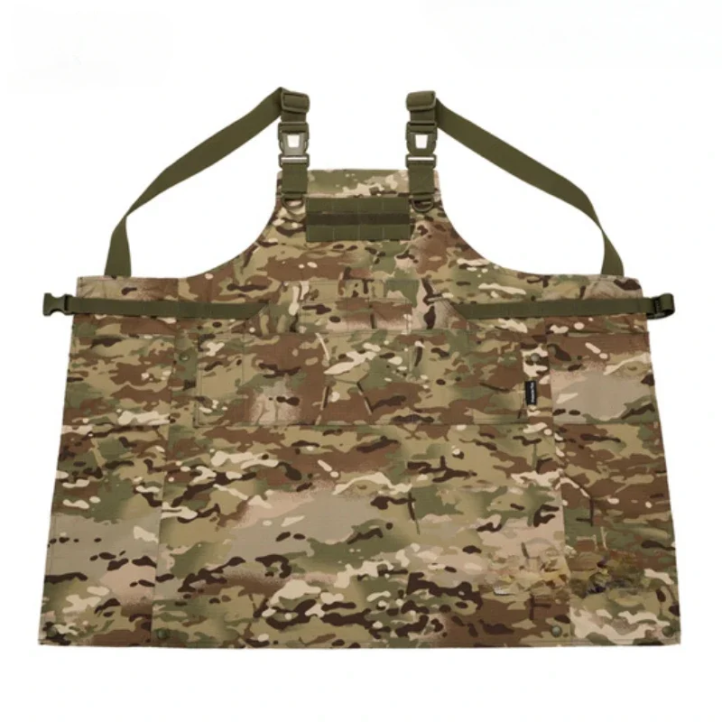 Chaleco táctico para hombre y mujer, delantal de trabajo de camuflaje con 12 bolsillos, accesorios de ropa para exteriores, Camping, Picnic, jardín, resistente al desgaste - imagen 5