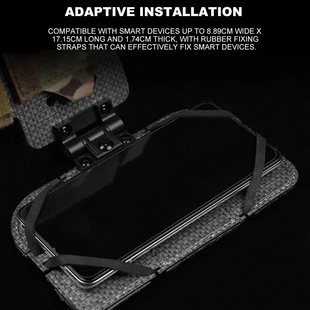 Bolsa táctica para teléfono Militar, chaleco de caza Molle plegable, tablero de navegación para teléfono en el pecho, funda para mapa para acampar al aire libre, equipo Airsoft - imagen 5