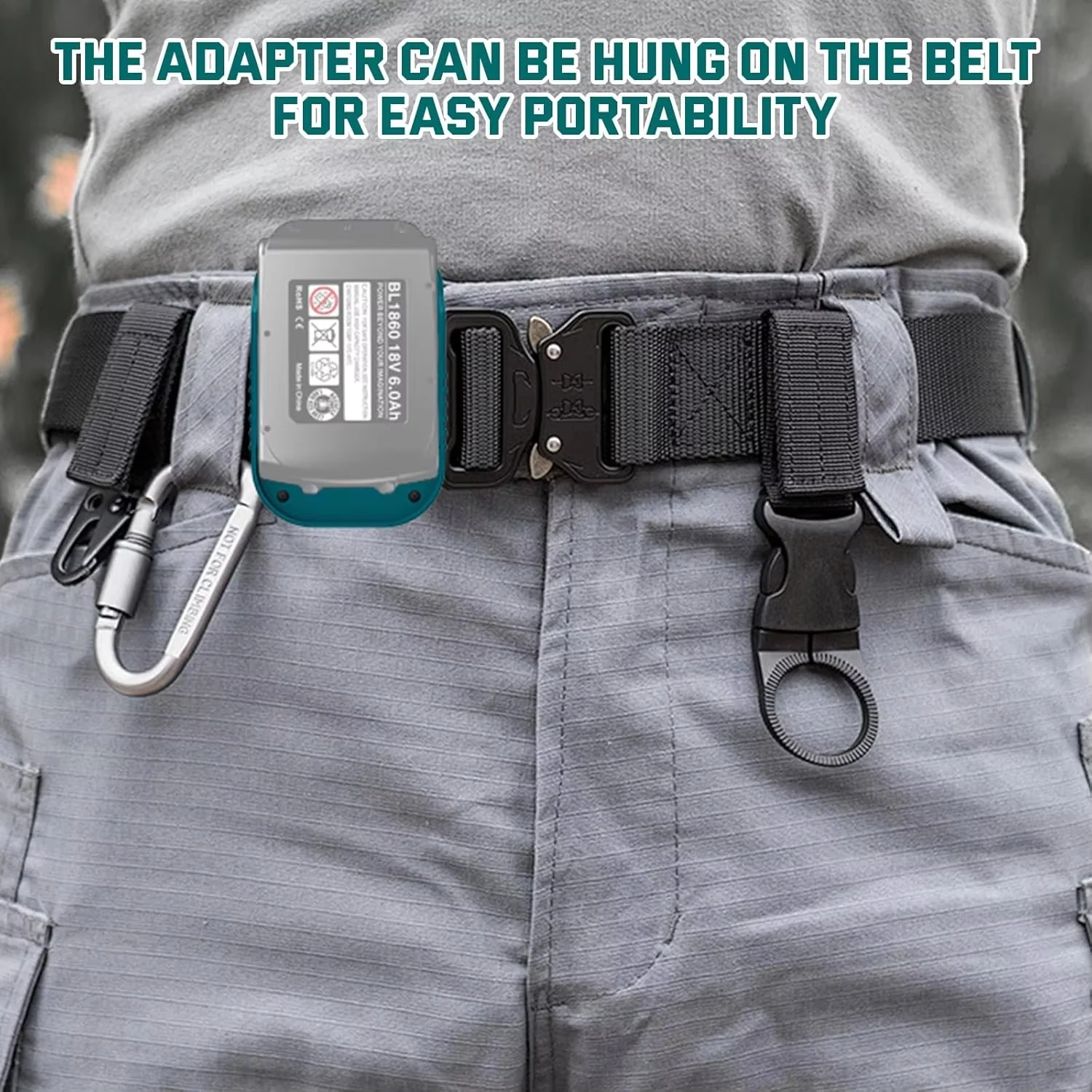 Adaptador de cargador USB para batería Lithitum Makita/Dewalt/Milwaukee de 18V, puerto portátil tipo C, soporte de almacenamiento de batería de carga rápida C - imagen 5