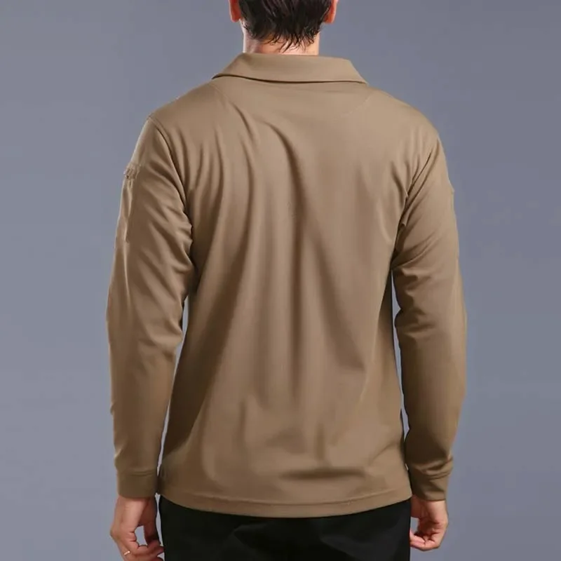 UPF 50+ Camisas de pesca de manga larga, camisetas de trabajo tácticas informales, camisa de carga informal para hombre, camisas de senderismo, Polos multifunción - imagen 3