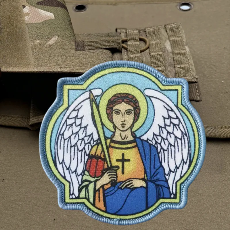 Parche de impresión del Arcángel Michael, parches militares de gancho y bucle para ropa, sombreros, insignia de moral táctica, pegatinas decorativas para mochila - imagen 4