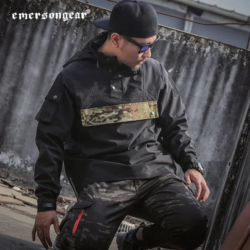 Emersongear Sudadera con capucha cortavientos impermeable cartero Hip Hop Camo chaqueta chándal ropa de calle senderismo deportes al aire libre